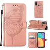 For Alcatel 1L 2021 Embossed Butterfly Leather Phone Case(Rose Gold)