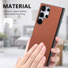For Samsung Galaxy S24 Ultra 5G Twill Fabric Leather Skin Back Phone Case(Brown)