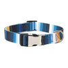 Ethnic Print Dog Collar, Blue Stripes, L (38-61cm), 2.5cm Wide