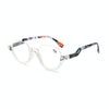 Diamond Studded Cat Eye Presbyopic Glasses Half-frame Fish-filament Glasses Unisex, Degree: +100(Transparent Flower Feet)