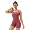 Sports Tight Hip-Lifting Yoga Bodysuit With Chest Pad, Size: XL(Berry Red)