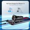 PD + QC3.0 Car 2 in 1 Square Fast Charger Car Cigarette Lighter (White)
