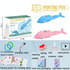 Children 3D Printing Pen Low Temperature Intelligent Screen Display Voice Drawing Pen, Style:, Color: 23 Colors (Blue)