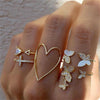 5pcs/set Cross Triangle Heart Hollow Butterfly Knuckle Ring(SKU5217)