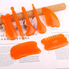 Resin Scraping Sheet Massage Facial Tendon Stick Beauty Salon Shave Board Acupuncture Pen, Color Classification: Resin  Yellow Meridiary Comb