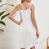 Women Summer Round Neck Halter Loose Sleeveless Dress, Size: M(White)