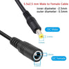 8A 5.5 x 2.5mm Female to Male DC Power Extension Cable, Cable Length:1m(Black)