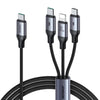 JOYROOM A21 30W Type-C to 8 Pin+Type-C+Micro USB 3 in 1 Charging Cable, Length: 1.2m(Black)