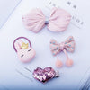 Bowknot Hairpin Sequins Love Hairpin Combo Set Children Hair Accessories Set(Pink)