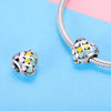 S925 Sterling Silver Color Heart-shaped Oil Drop Beads DIY Bracelet Accessory