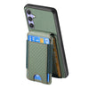 For Samsung Galaxy S25 Ultra 5G Carbon Fiber Vertical Flip Wallet Stand Phone Case(Green)