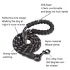 Reflective Dog Lead 200cm Long, 1.2cm Thick, Black - Strong, Padded Handle