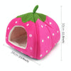 Foldable Strawberry Pet Bed (Pink, Medium) - Cat/Small Dog