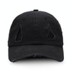 Washed Baseball Cap Casual Retro Shading Distress Torn Cap, Size:One Size(Black)