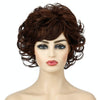 Ladies Fluffy Short Curved Head Set Chemical Fiber Wig(Brown)