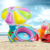 Children Environmental Protection PVC Inflatable Sunshade Mushroom Shape Seat Swimming Ring, Size:67cm(Blue)