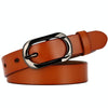 ZK--052 Soft and Wear-resistant Fine Cowhide Belt with Pin Buckle, Length: 105cm(Camel)