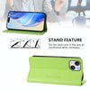 For iPhone 14 / 13 RC01 Dual-Folded Magnetic Suction RFID Leather Phone Case(Grass Green)