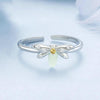 S925 Platinum-plated Sterling Silver Luminous Bee Open Adjustable Ring(BSR521-E)