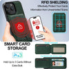 For iPhone 14 Pro Max LC.IMEEKE L3 Series Detachable RFID Card Bag Magsafe Phone Case(Green)