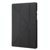 For Samsung Galaxy Tab A8 10.5 2021 Deformation Transparent Acrylic Horizontal Flip PU Leather Tablet Case(Black)