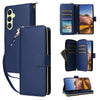 For Samsung Galaxy A25 Nine-card Slots Zipper Wallet Bag Leather Phone Case(Blue)