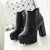 Autumn And Winter Thick And High Heeled Warm Low Boots For Ladies, Size: 35(Black Two Cotton)