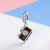 S925 Sterling Silver Retro Camera Pendant DIY Bracelet Necklace Accessories, Style:Pendent