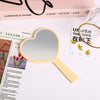 Simple Handheld HD Cosmetic Mirror Portable Handle Mirror, Style: Heart Yellow