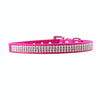 Diamond Studded PU Dog Collar, Magenta, Small (37cm)