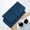 For Realme 13+ Global Geometric Embossed Leather Phone Case(Blue)
