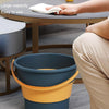 Medium 10L Folding Thickened Portable Plastic Bucket Outdoor Fishing Barrel Car Travel Wash Barrel(Light Green)
