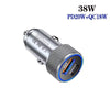 P19 Metal PD20W USB-C + QC18W USB Dual Port Car Charger(Silver Gray)