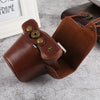 Oil Skin PU Leather Camera Full Body Case Bag with Strap for Olympus EM10 III(Coffee)