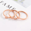 3 In 1 Titanium Steel Peach Heart Combination Four-Leaf Clover Couple Ring, Size: US Size 9(Rose Gold)