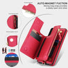 For Samsung Galaxy A73 5G Double Flap Zipper RFID Leather Phone Case with Short Lanyard(Red)