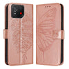 For Asus ROG Phone 8 Embossed Butterfly Leather Phone Case(Rose Gold)
