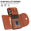 For Samsung Galaxy S25+ 5G Ring Holder Card Bag Skin Feel Phone Case(Brown)