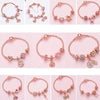 SL129 20cm Women Rose Gold Beaded Bracelet