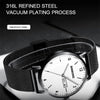 BINBOND B3820 30M Waterproof Ultra-thin Quartz Luminous Starry Watch, Color: Black Leather-White-Black