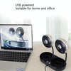 F303 Car USB Fan Car Shake Head Fan(Double Head Silver)