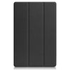 For Lenovo Tab P12 Pro 12.6 Three-folding Holder Custer Texture Leather Tablet Case(Black)