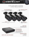 720P HD 4CH CCTV System with 4 Bullet Cameras & Night Vision