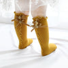 Baby Cute High Knee Fungus Lace Bow Socks, Size:XL(Grey)