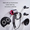 Wall Mounted Hair Dryer Holder Hole-Free Bathroom Space Aluminum Multifunctional Shelf, Style: Simple Silver