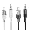 hoco UPA27 Crystal Clear 8 Pin to 3.5mm Audio Adapter Cable(Grey)