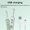 USB Charging Fully Automatic Ultrasonic Cartoon Children Electric Toothbrush, Color: Pink with 1 Head