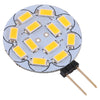 G4 12 LEDs SMD 5730 360LM 2800-3200K Round Shape Stepless Dimming Energy Saving Light Pin Base Lamp Bulb, DC 12V (Warm White)