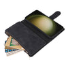 For Samsung Galaxy S25+ 5G Multifunctional Frosted Zipper Wallet Leather Phone Case(Black)
