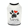 Cotton Dog Vest, Love Heart Print, XXL, White